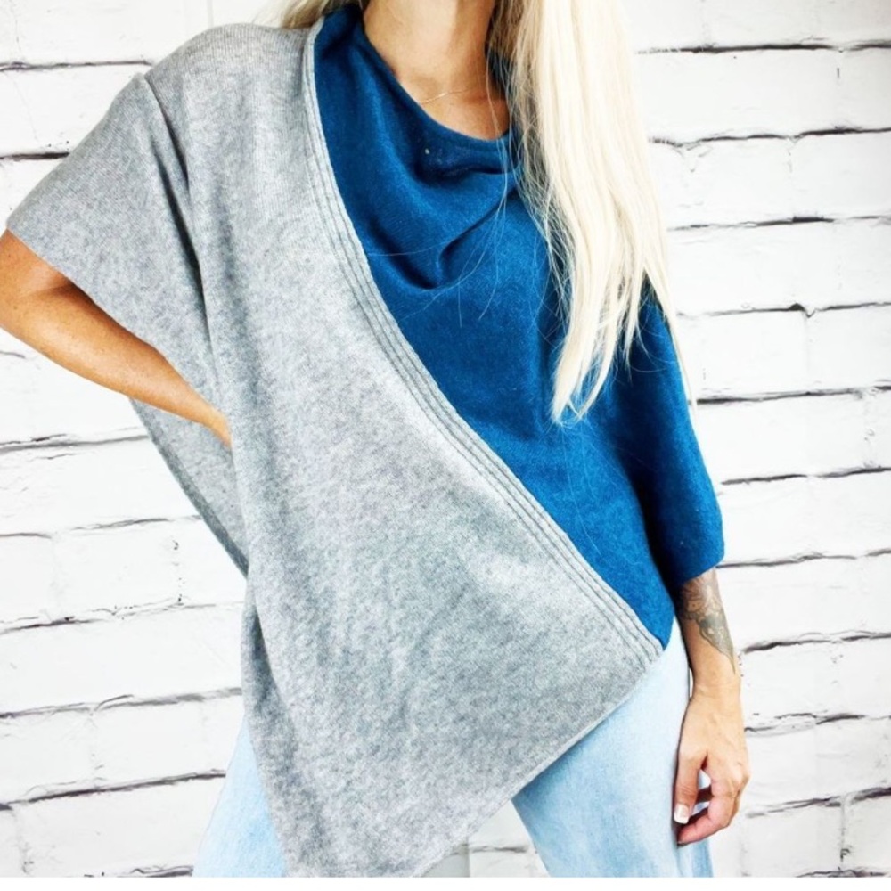 Celeste wool blend poncho